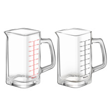 120毫升方形玻璃刻度杯盎司杯咖啡杯带玻璃把手耐热牛奶杯分酒杯