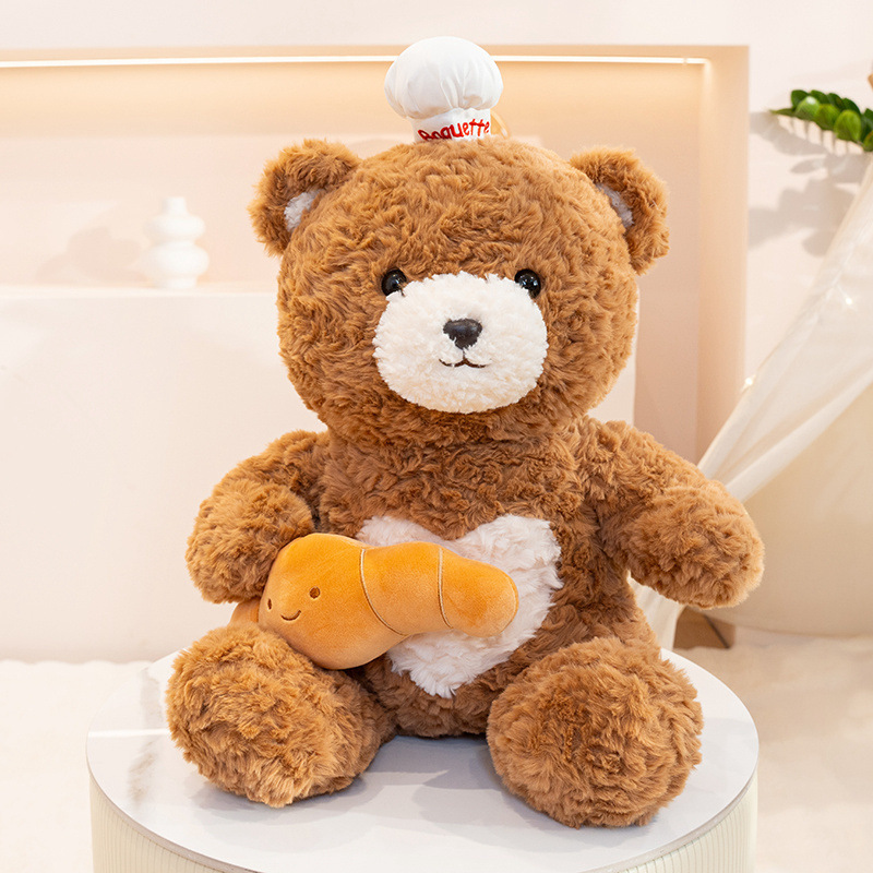 Nuevo amor oso bufandas oso muñeca pastel de pan oso de peluche almohada muñeca para dormir regalos de día de San Valentín para mujeres