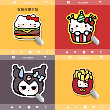 ins可爱鼠标垫简约办公游戏垫皮革加厚防滑卡通kitty汉堡薯条