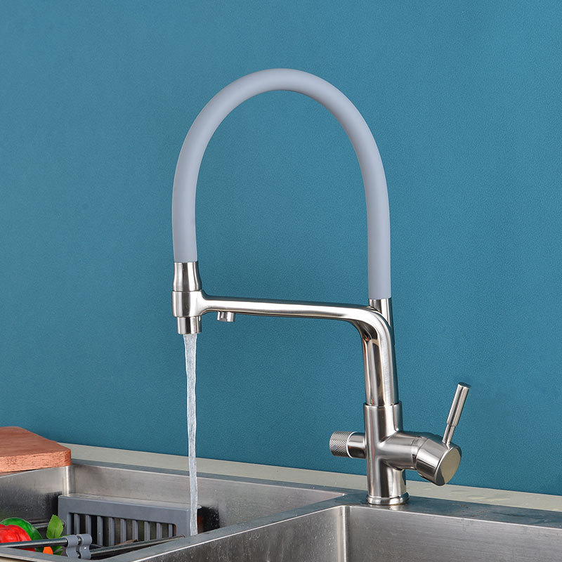 (브러시드 + 그레이 튜브) 정수 소형 책상 램프