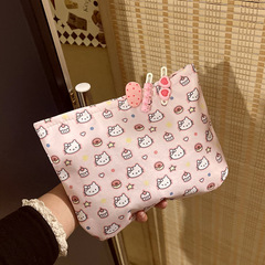 かわいいアニメの猫の化粧バッグkt猫のハンドバッグ中古の内胆バッグ携帯口紅化粧洗面収納袋