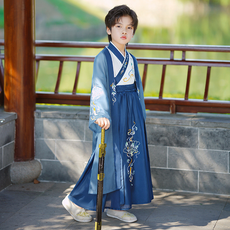 Boys Han Dynasty Summer Costume 2025 New Children's Performance Young Master Clothes Summer Chinese Style Boys Tang Suit Summer Style