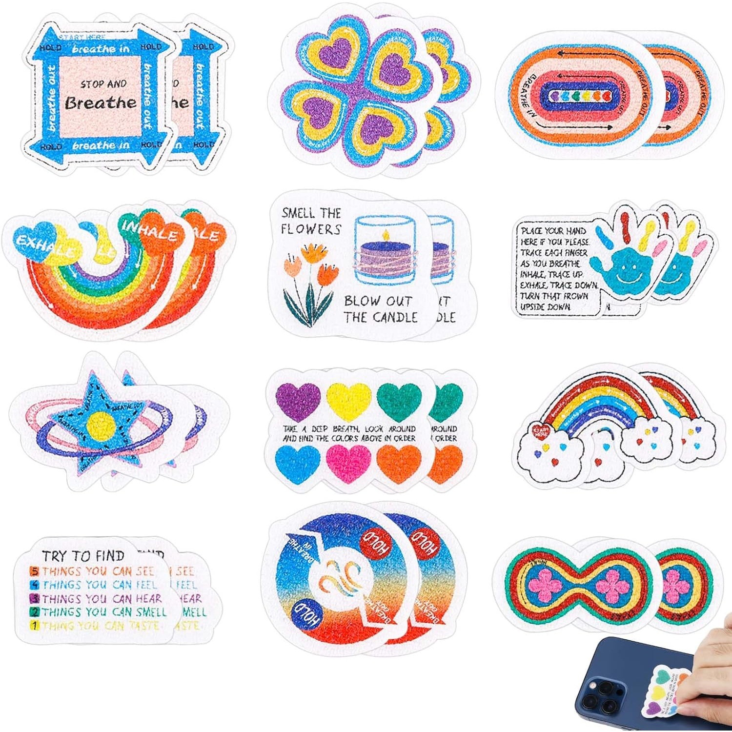 多款减压纹理贴纸抗焦虑触感条适用于办公桌手机瓶身