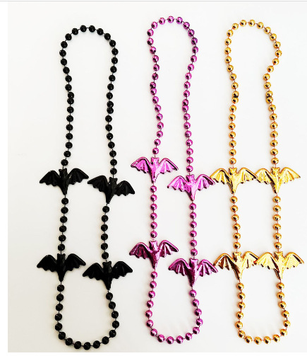 Fábrica al por mayor de Navidad Cadena de cuentas de alambre de plástico Día DE LA Independencia Navidad Halloween collar con cuentas de producto terminado