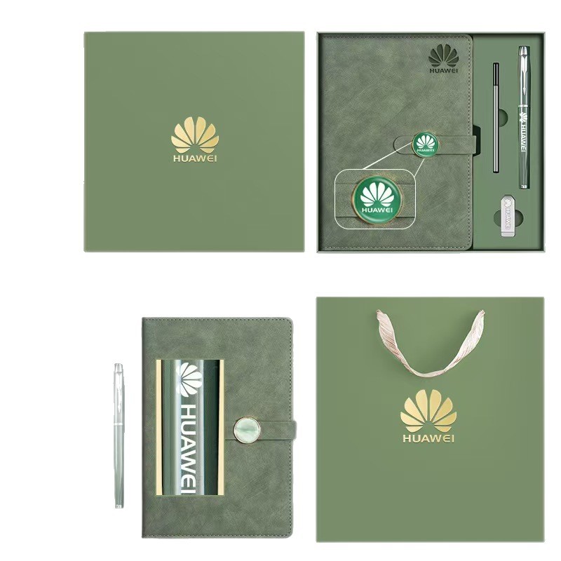 Caja de regalo de cuaderno de negocios A5 con alto valor de cara, nota de la oficina de la empresa, regalo de mano para imprimir logotipo