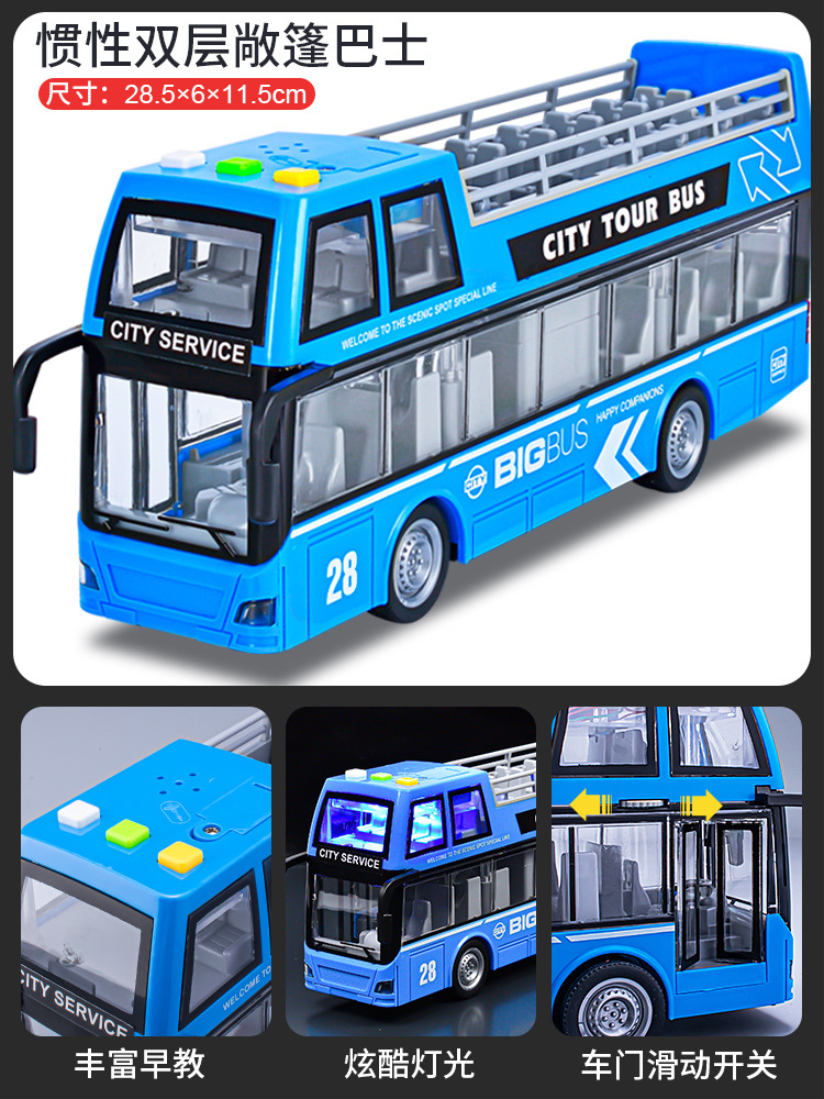 Autobús de juguete para niños modelo de autobús de puerta abierta grande simulación de autobús de bebé