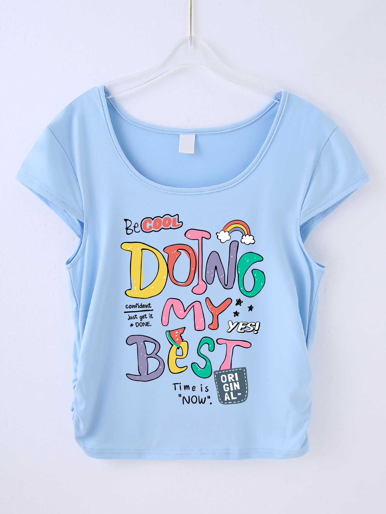 Letter-블루 티셔츠