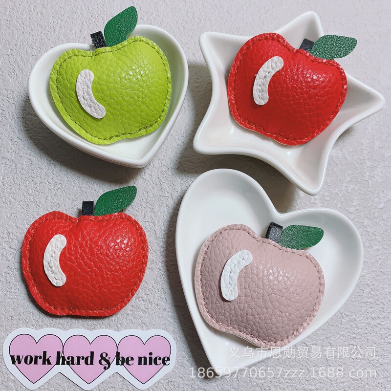 New Creative Apple Bag Hanging Keychain Woven Rope Accessories Fruit Decoration Cross-border Miu Style Instagram Fashion