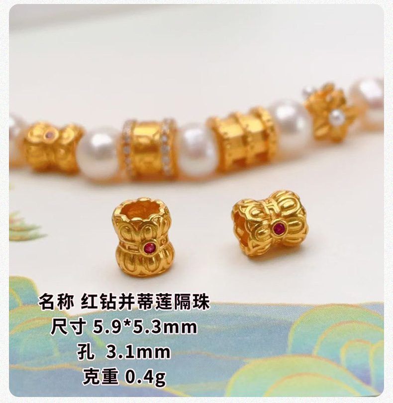 S925 Silver Gold-Plated Six-Character Mantra Inlaid with Diamonds, Smooth Surface Small Waist Accessory Bracelet DIY Barrel Beads