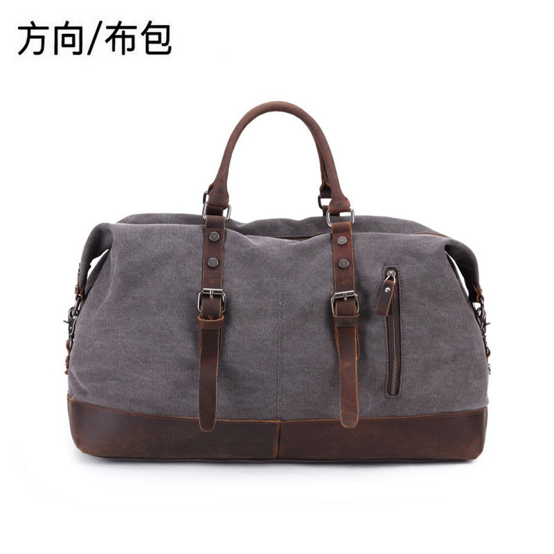 Cross-Border Popular Large-Capacity Men's Portable Travel Bag Casual Canvas Messenger Bag Luggage Bag Fitness Weekend Bag Cross-Border Popular Large-Capacity Men's Portable Travel Bag Casual Canvas Messenger Bag Luggage Bag Fitness Weekend Bag