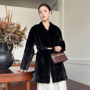 Haining 2025 Winter New Imported Mink Outwear Women's Real Mink Mink Outwear Fur Mink Fur Young Style