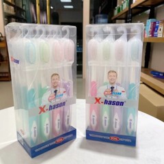 X-hason アメリカ貿易シリコンハンドル柔らかい毛歯ブラシ 12 パック家庭旅行独立大人の歯ブラシ