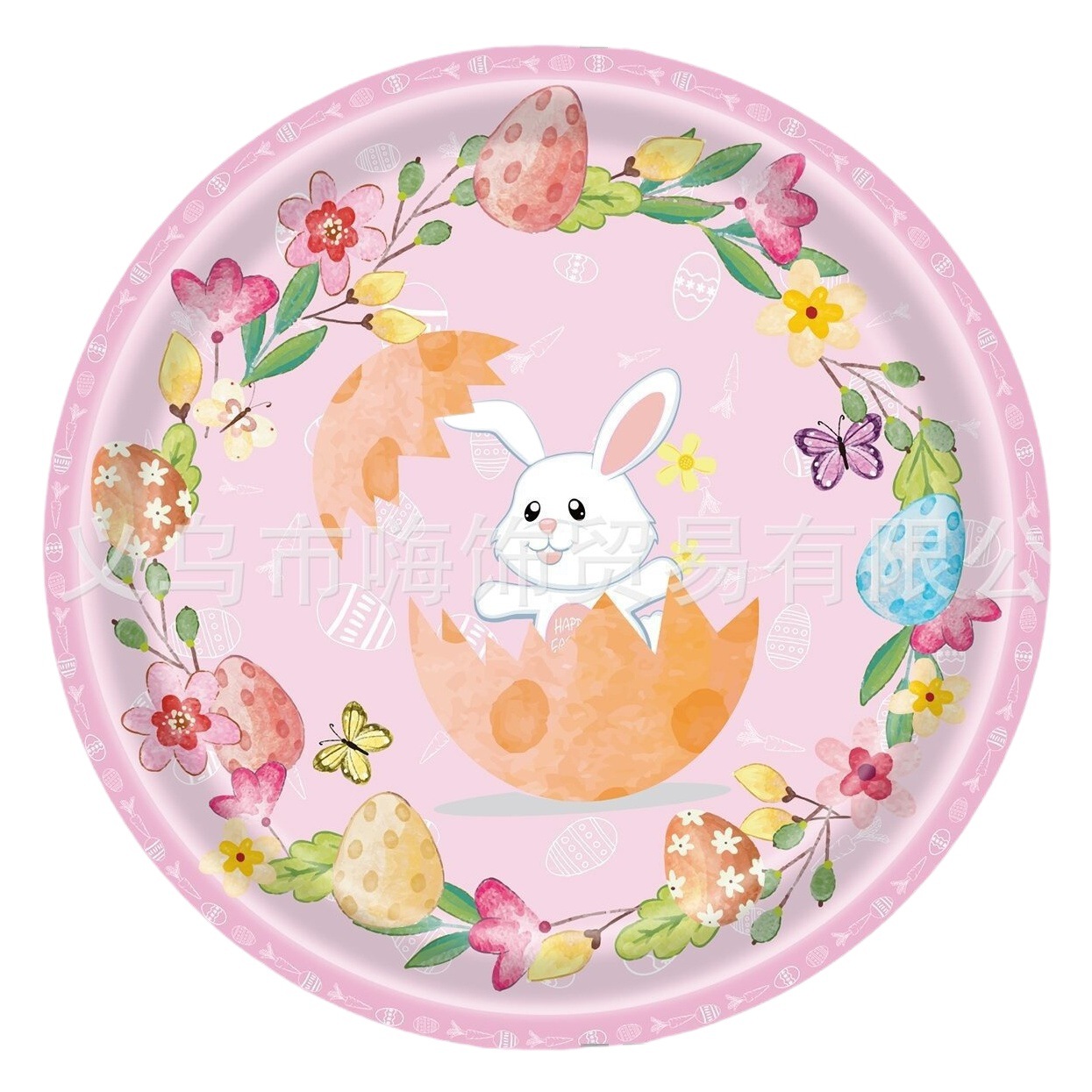 Transfronterizo Conejo de Pascua Huevo Festival de suministros de la fiesta plato de la cena tire bandera taza de papel cuchillo tenedor cuchara vajilla desechable traje