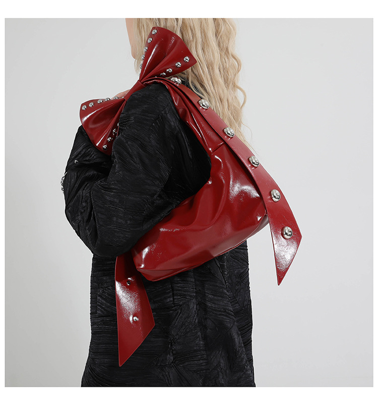 302g Weight Polyester Lining Material Zipper Closure Type Single Shoulder Strap Strap Type Shoulder Bag Bags Type Casual, Daily, Shopping Occasion Pu Leather Material Solid Color, Bow Knot Pattern All Seasons Season Women's Gender Streetwear Style Dumpling Shape Shape Women's Pu Leather Solid Color Bow Knot Streetwear Dumpling Shape Zipper Shoulder Bag 13