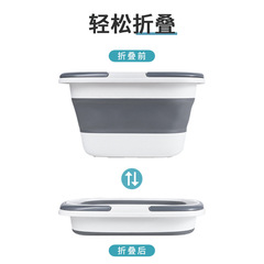 BG54批發摺疊水桶加厚塑料便攜式長方形拖布桶家用伸縮手提桶大容