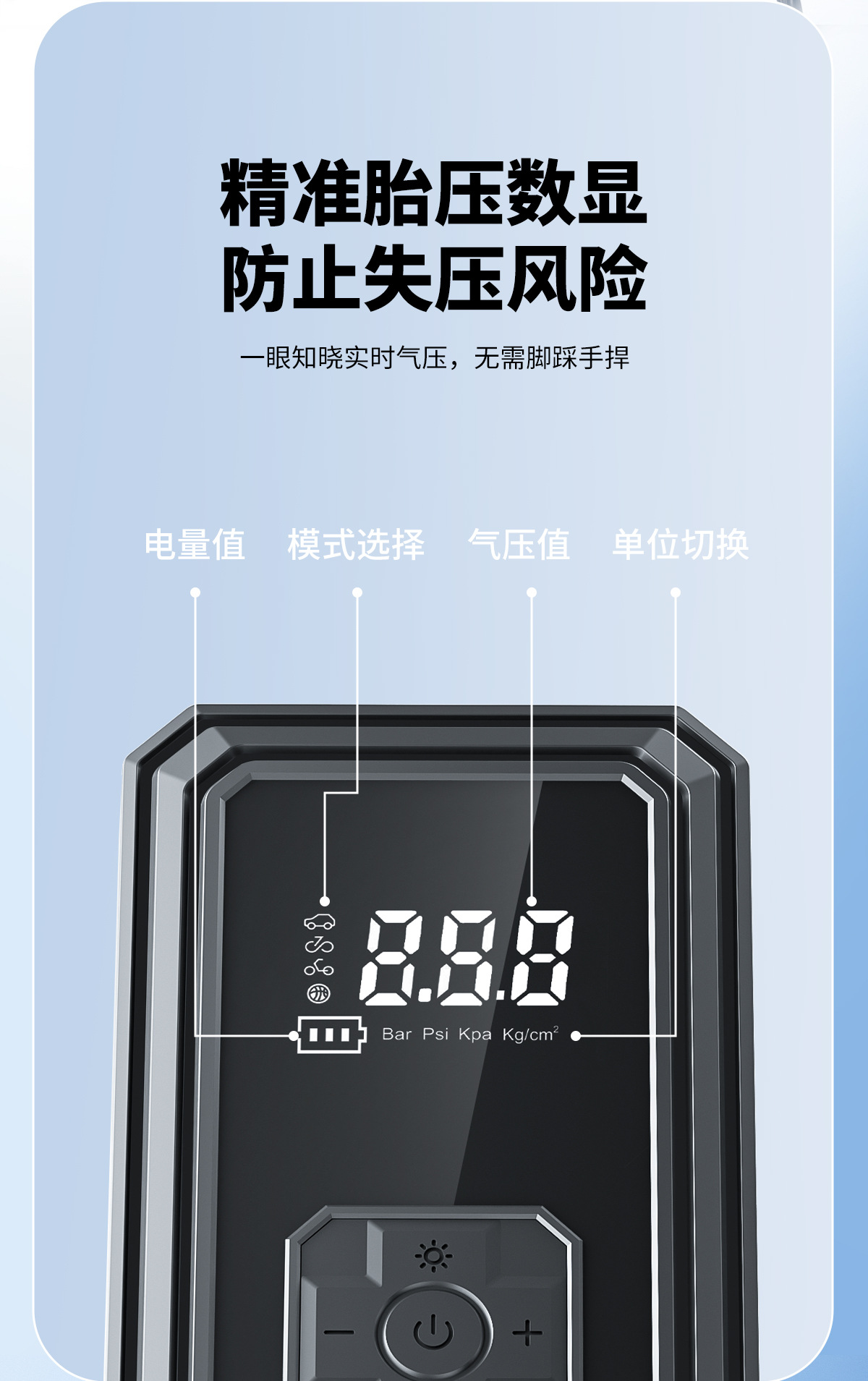Factory Direct Supply Cross-Border Vehicle-Mounted Air Pump Digital Display Smart Tire Electric Inflatable Multi-Functional Portable Air Pump