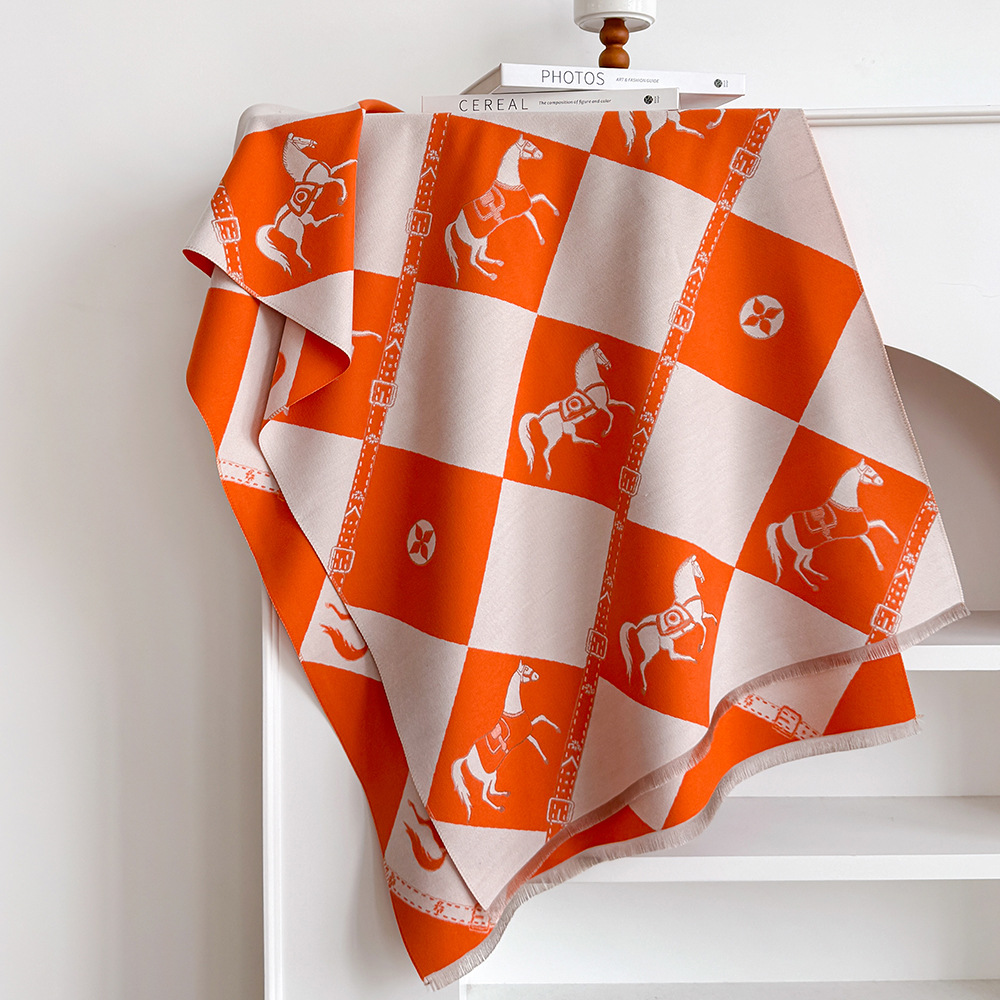 Nuevo paisaje Jacquard imita bufandas de cachemir para mujeres con aire acondicionado sala de chal de otoño y invierno grueso calentamiento largo babillo transfronterizo