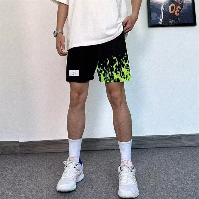 25 pantalones cortos de llama de marca europea y americana transfronterizos, hombres y mujeres, pantalones de baloncesto rápidos y secos, no más de la rodilla