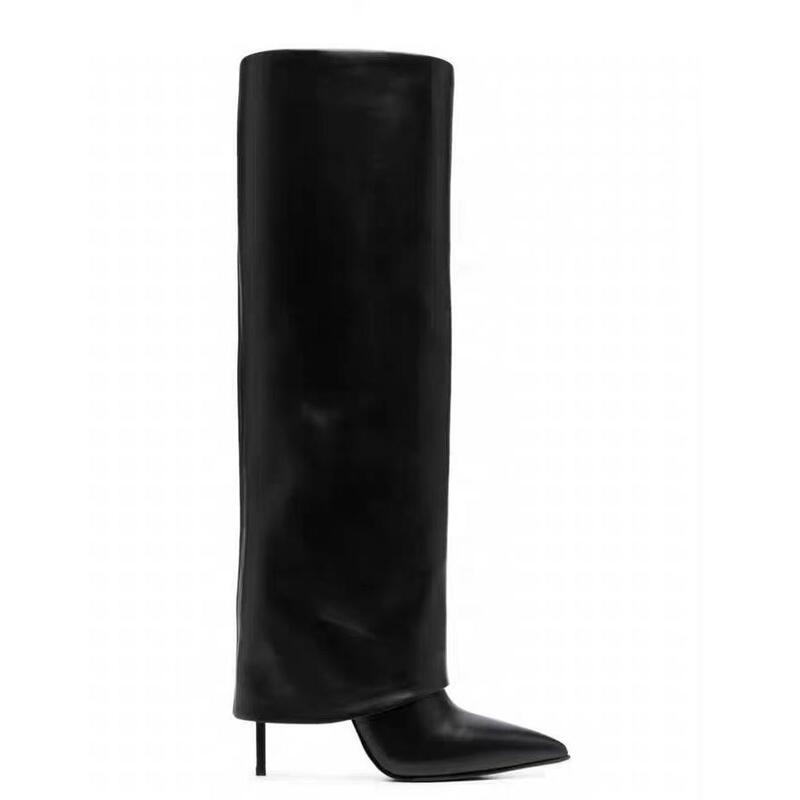 European and American Fashion Cross-Border Foreign Trade Comfortable Large Tube Slip-On Boots 35-45 Stiletto Heels Comfortable Skirt Boots European and American Fashion Cross-Border Foreign Trade Comfortable Large Tube Slip-On Boots 35-45 Stiletto Heels Comfortable Skirt Boots