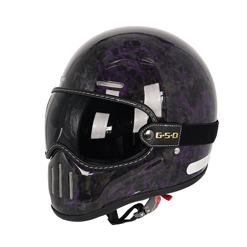 Full Helmet Electric, Motuoche Motosiklet kaskı (dəbilqə) - purple-forged-black-tea-visor-m55-56