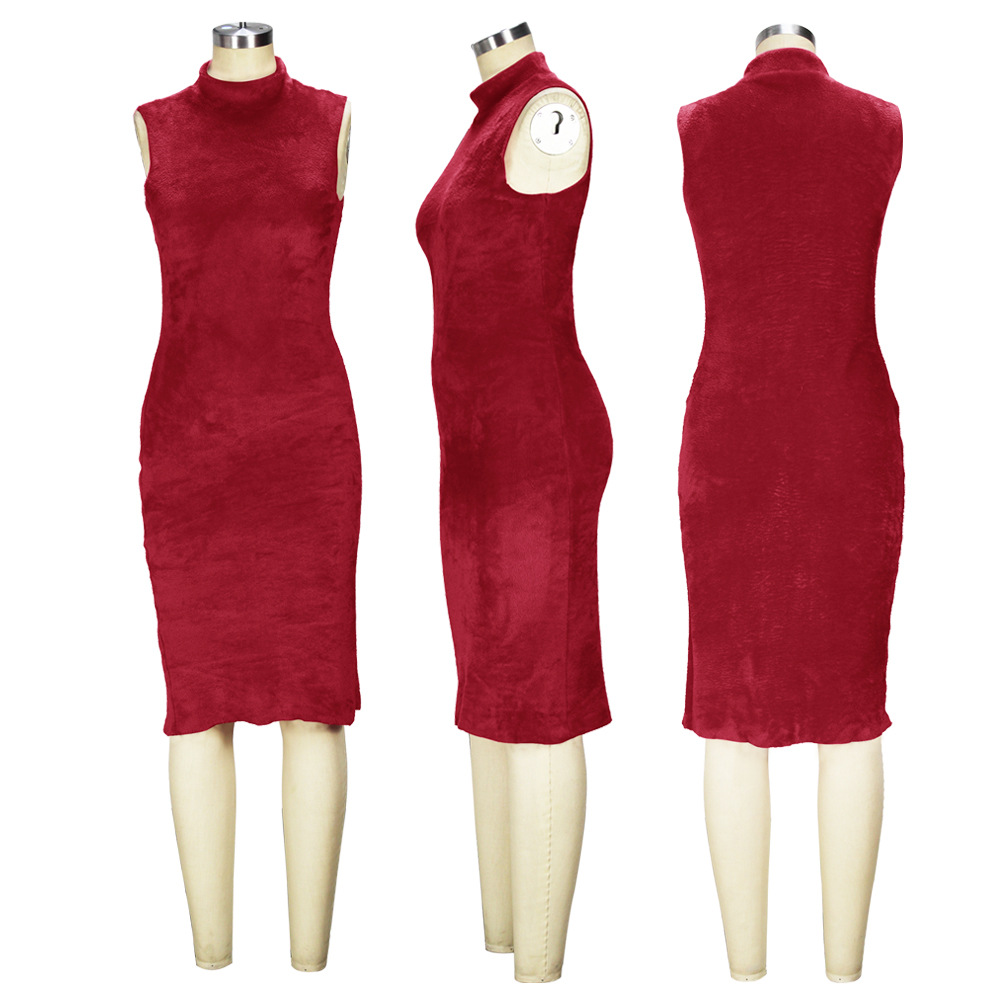 Completo due pezzi donna vestito in velluto e cardigan lungo_voghion.com