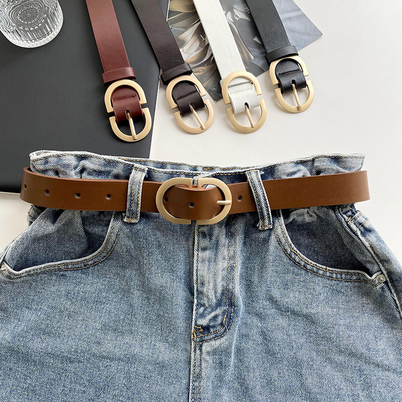 Nuevo estilo coreano de moda personalizada hebilla de la correa de las mujeres elegante vestido de todos los partidos traje cinturón negro