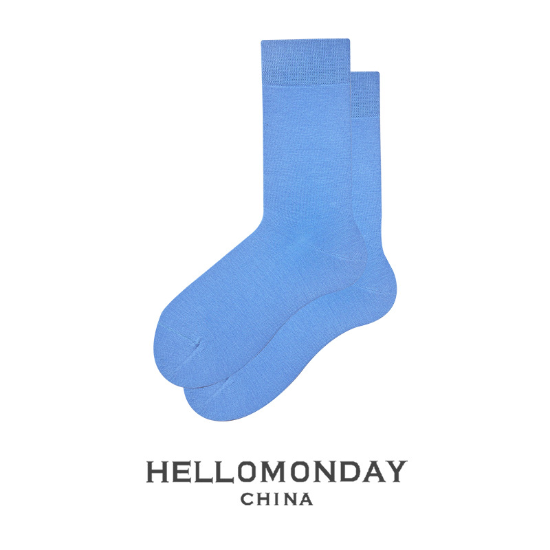 34012 Zhuji calcetines de dopamina de color sólido medias de hombre mediados de la pantorrilla ins moda estilo preppy mujeres retro japonesas