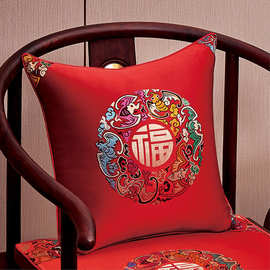 新中式抱枕靠垫中国风沙发抱枕客厅床头靠枕靠背垫含芯抱枕套定制