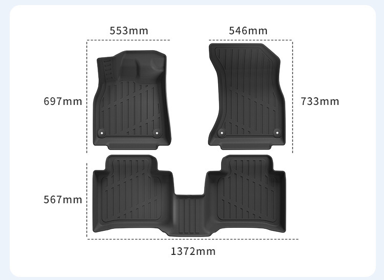 Suitable for 24-26 Models of Audi Q5L Car Floor Mats, Fully Environmentally Friendly Tpe Floor Mats, Trunk Mats, Seat Back Cushions