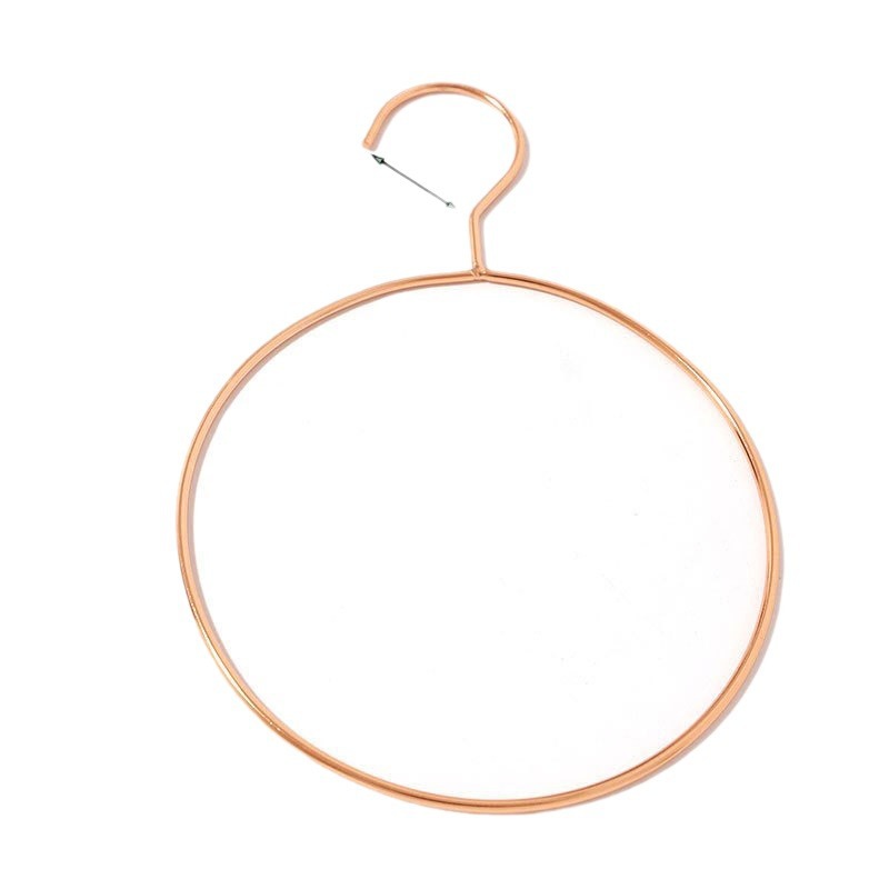 Percha redonda nórdica de oro rosa metal hierro bufanda redonda percha de alambre de gran diámetro toalla percha
