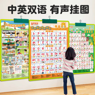 Primary School Students' English Learning Wall Chart Literacy Table Pinyin First Grade Kidsren's Wall Stickers Literacy Words Ancient Poems