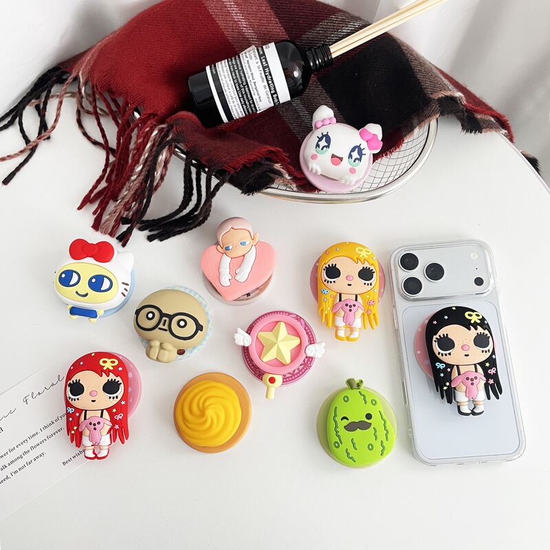 3D Cartoon Silicone Phone Stand, Cute Doll Retractable Folding Stand, Desktop Phone Holder for Watching Shows 3D Cartoon Silicone Phone Stand, Cute Doll Retractable Folding Stand, Desktop Phone Holder for Watching Shows