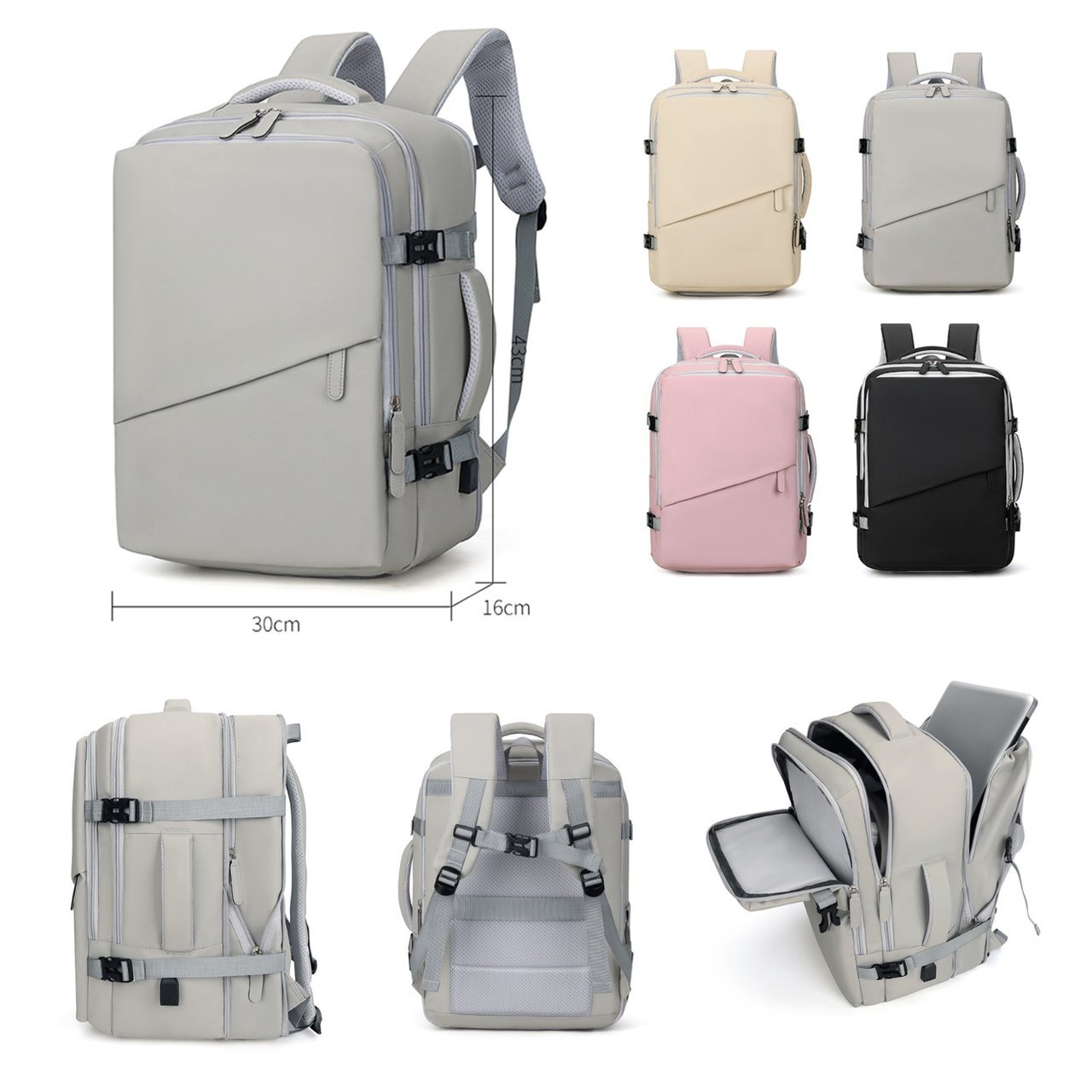 Sac à dos pour ordinateur portable avec port usb pour voyage_voghion.com