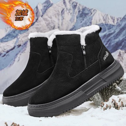 Ботинки (Martens) тёплые с меховой подкладкой, боковая молния, массивная протекторная подошва, размеры 39–44