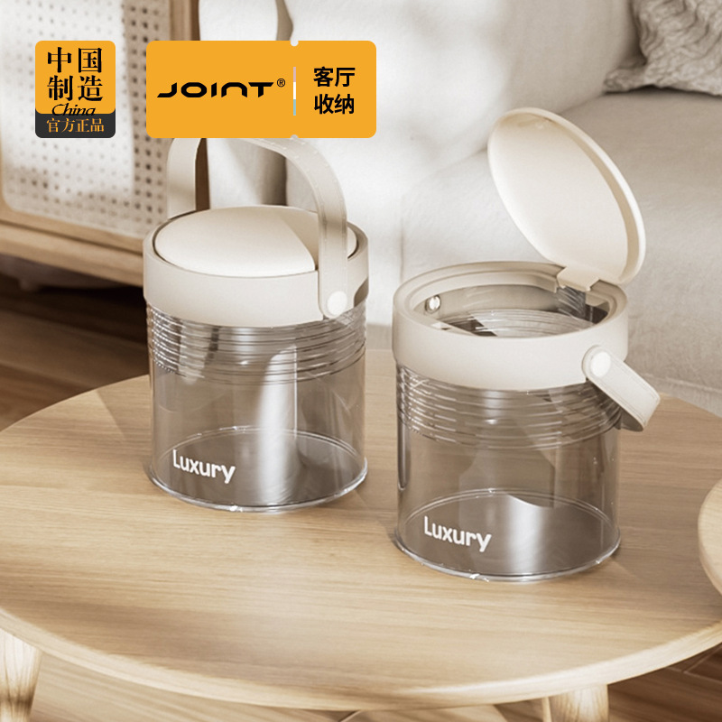 Desktop trash can with handle with lid mini household children's desk bedroom bedside storage bucket small size waste paper basket