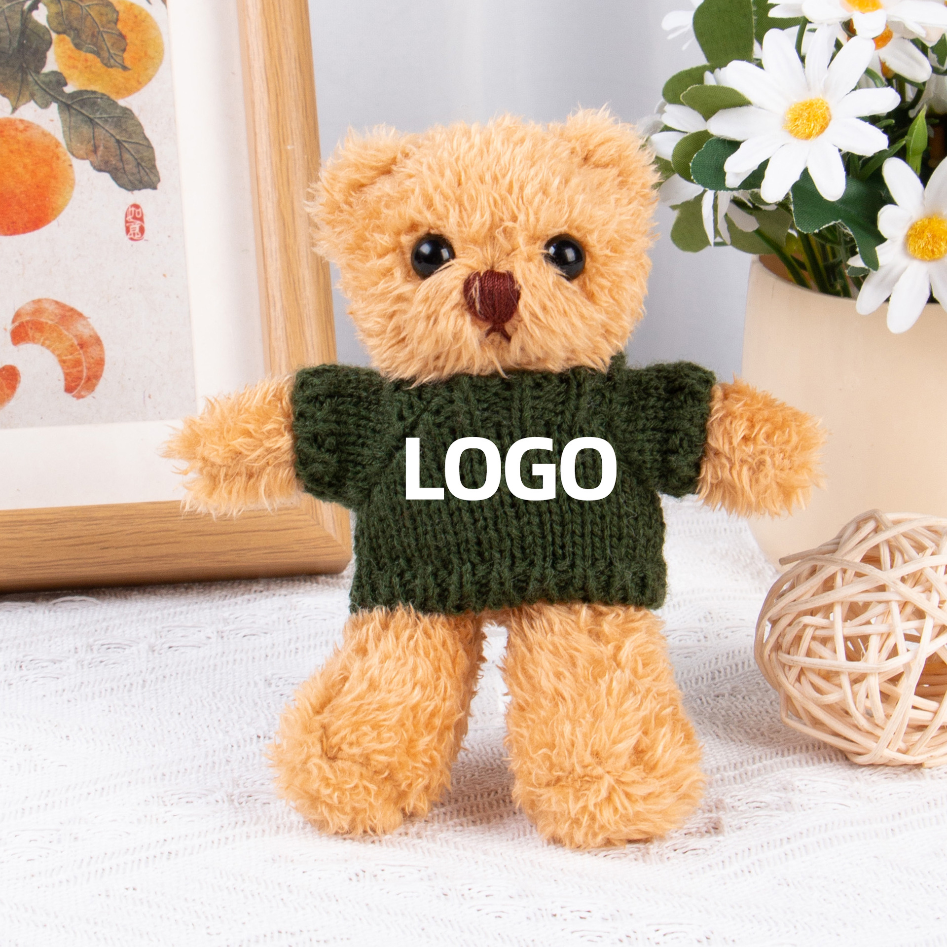 Teddy Bear Keychain Colgante Bolsa accesorios de ropa impresa LOGO vestido Teddy Teddy Doll juguetes de peluche