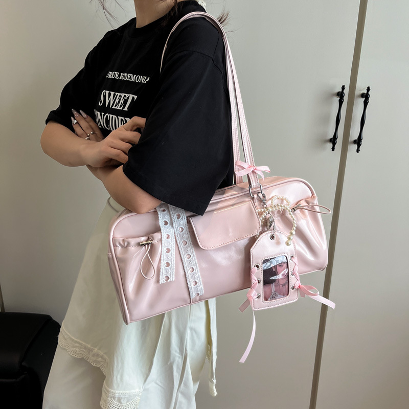 2025新款潮通勤包包女式蕾丝可爱小众腋下包简约大容量单肩托特包