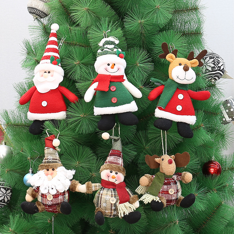 スポット卸売クリスマスファブリック像老人雪だるまヘラジカ人形ペンダントクリスマスツリー装飾装飾品|undefined