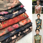 仿真丝花萝提花香云纱布料垂直丝滑国风连衣裙新中式马甲旗袍面料