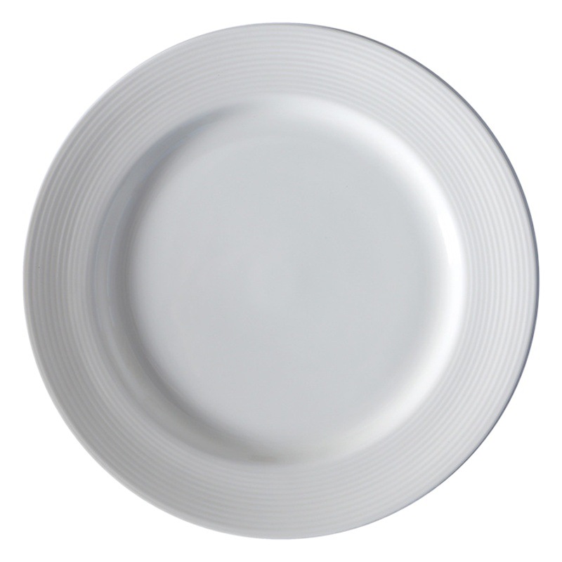 [Orden de EE. UU.] Blanco simple Placa de pasta de cerámica de grano fino Placa de carne Occidental Home Hotel placa