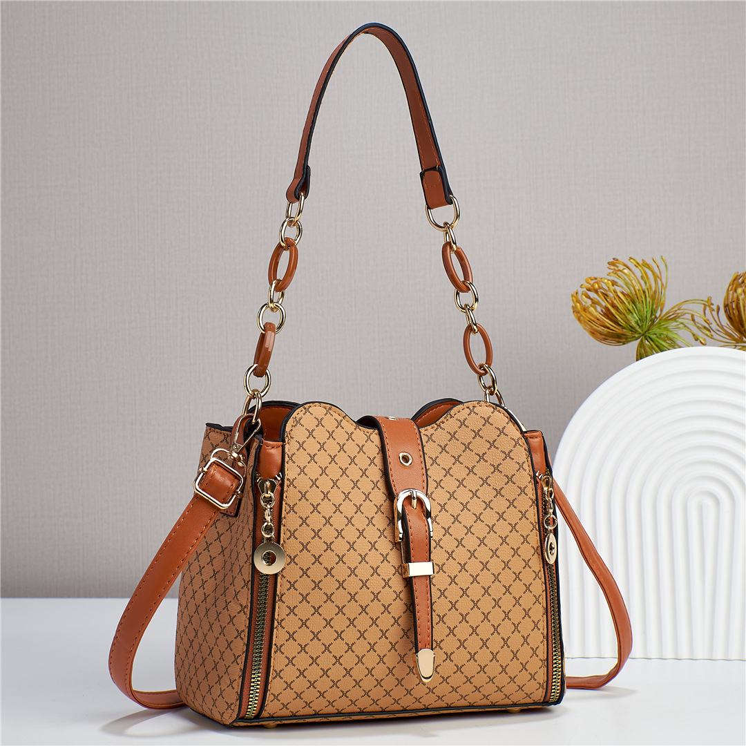 Bolso Tipo Cubo Vintage para Mujer de PU para Uso Diario