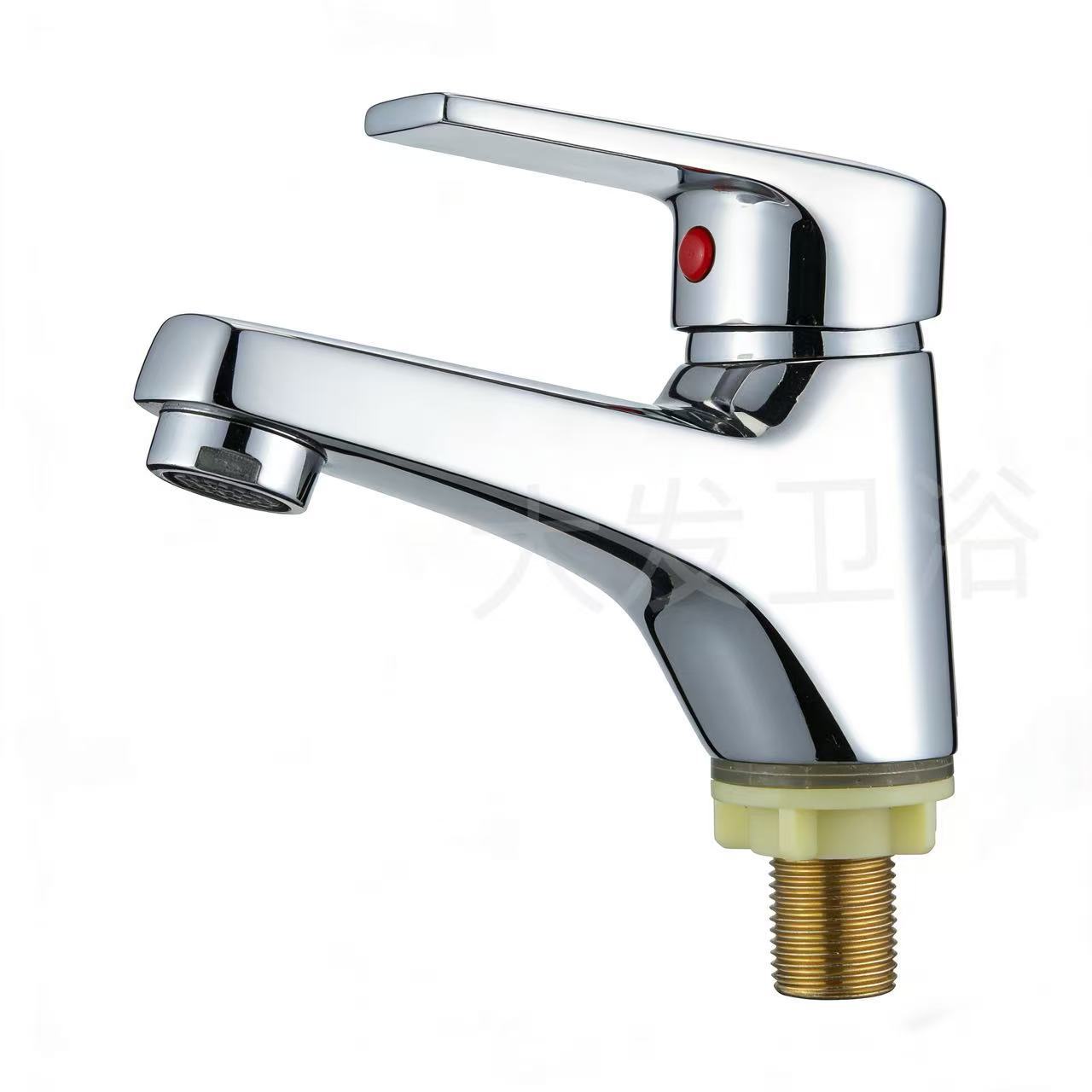Cuadrado transfronterizo un solo grifo de agua fría lavabo cuatro lados lavabo grifo de mesa lavabo bajo un solo grifo de agua fría lavabo