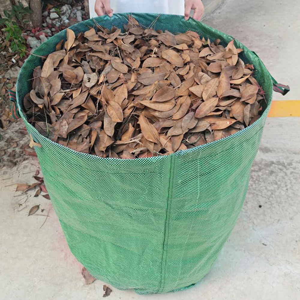 뚜껑이 달린 국경 간 아마존 정원 잎 수집 가방 정원 쓰레기 수집 가방 플립 탑 잎 보관 가방