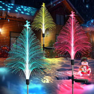 Wholesale Outdoor Solar Single-Layer and Double-Layer Jellyfish Fiber Optic Lights for Courtyard and Garden Ambiance, Fiber Optic Courtyard Lighting with Light Control