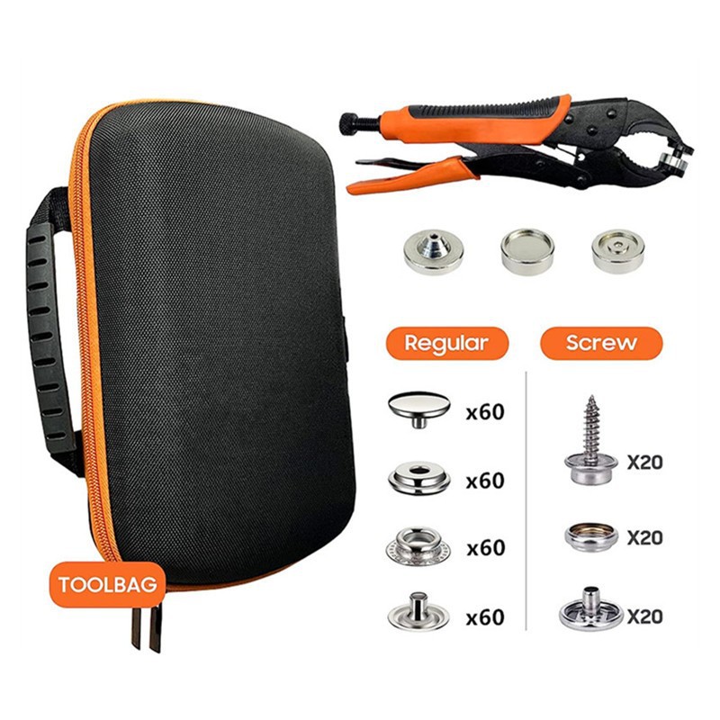 305 piezas de acero inoxidable tornillo grande blanco hebilla traje grande alicates herramienta kit de instalación función punzón