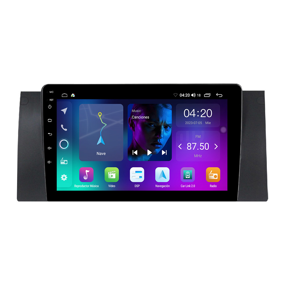 Aplicable a BMW E39 al sistema Android Carplay que invierte la pantalla de navegación multimedia del coche de Bluetooth