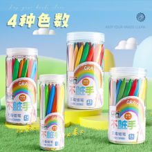 48色不脏手蜡笔幼儿园无毒可水洗桶装儿童塑料24色36色油画棒腊笔