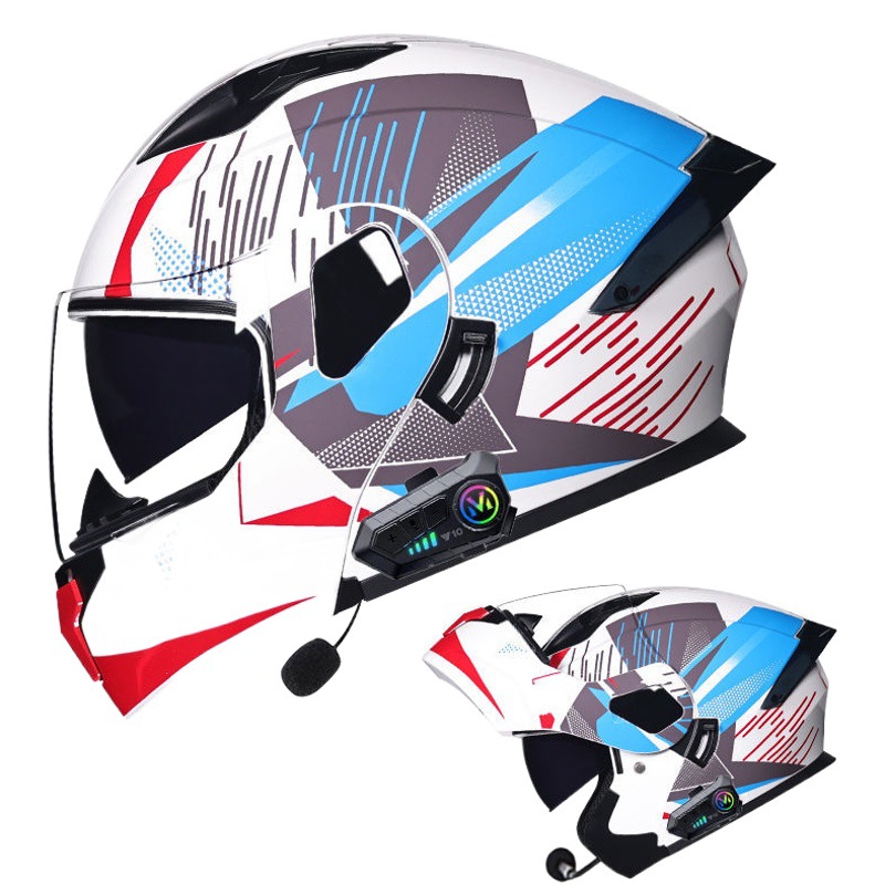3C certificado ORZ casco de exposición de motocicleta casco de doble lente para hombres y mujeres Bluetooth casco completo medio casco Four Seasons tail Plus size