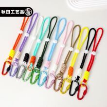简约拼色伞绳螺纹扣编织多巴胺彩色涤纶手工双层编绳钥匙链小配饰
