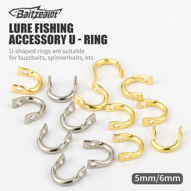 Luya U-Shaped Ring Rotating Composite Sequin Accessories DIY Fishing Gear Accessories Connector Copper U-Shaped Buckle Bull Nose Ring Luya U-Shaped Ring Rotating Composite Sequin Accessories DIY Fishing Gear Accessories Connector Copper U-Shaped Buckle Bull Nose Ring